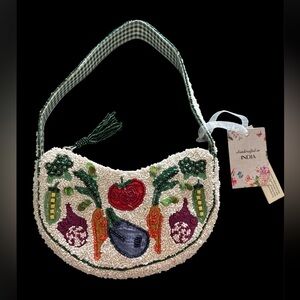 Made in India Vegetable Beaded Bag NWT